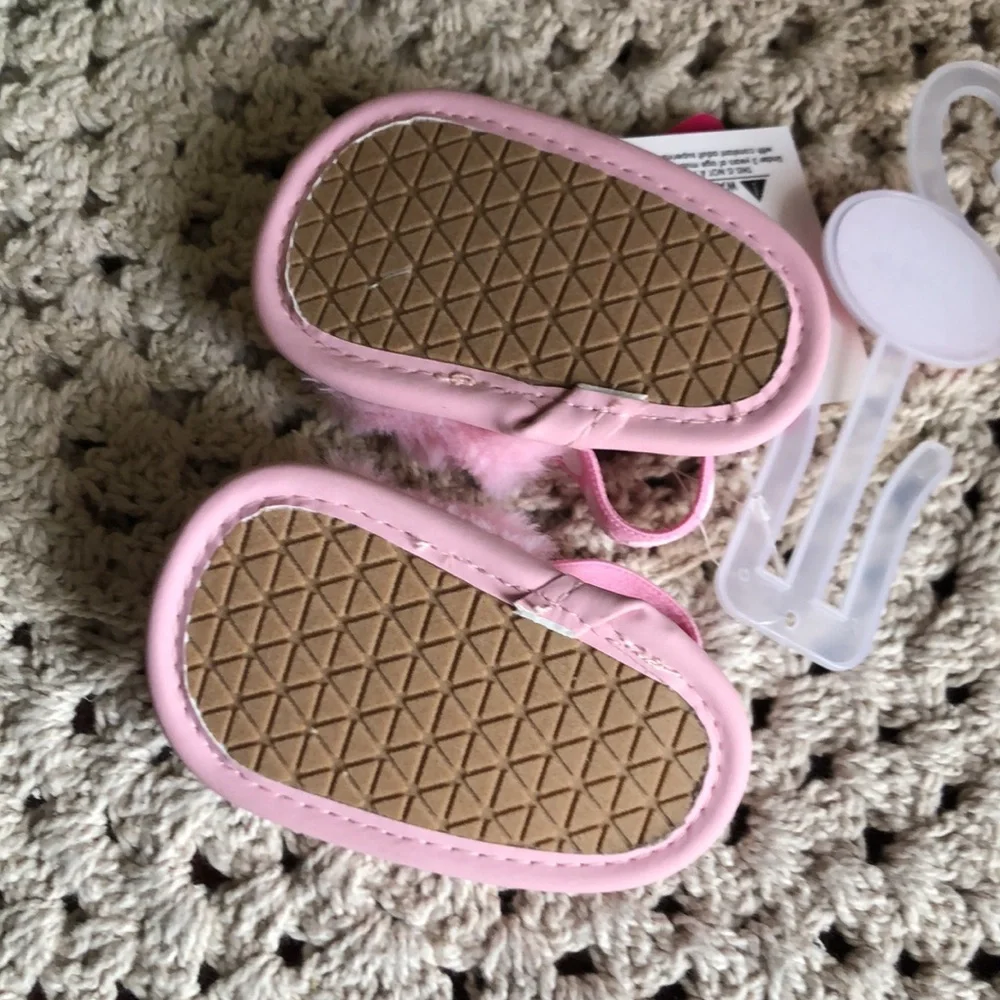 Barbie Pink Fuzzy INFANT Slide Sandals